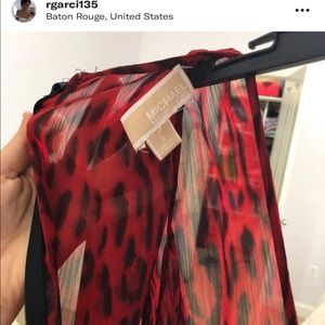 Michael Kors red leopard dress